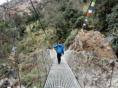 pont de corde au Langtang